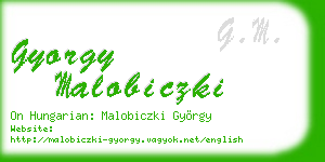 gyorgy malobiczki business card